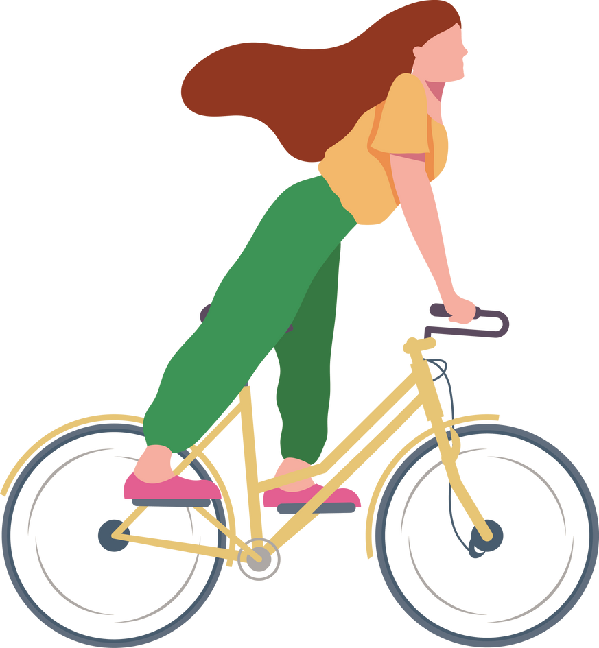woman riding bike
